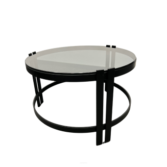 Runder Designer-Couchtisch – Edelstahlgestell & individuelle Tischplatte nach Wunsch - 2