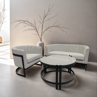 Runder Designer-Couchtisch – Edelstahlgestell & individuelle Tischplatte nach Wunsch - 10