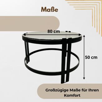 Runder Designer-Couchtisch – Edelstahlgestell & individuelle Tischplatte nach Wunsch - 8